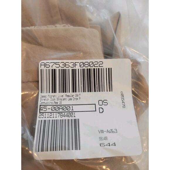 Isaac Mizrahi Size 16 Khaki Stretch Straight Leg Crop Pant A675363 NWOT - Picture 8 of 12